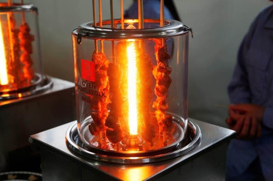 Parrilla eléctrica del kebab de la sobremesa con el calentador eléctrico del tubo de la fibra de carbono