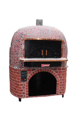 Horno redondo de la pizza de Lava Rock Wood Fire Italy con las baldosas cerámicas negras o rojas