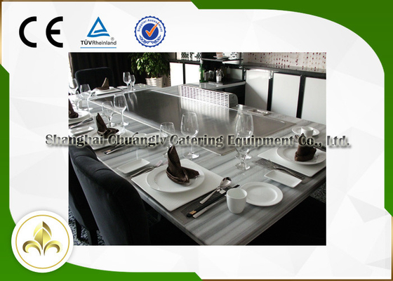 comprar Purificador de escape Mesa de parrilla Teppanyaki de 8 asientos Mesa de parrilla de restaurante japonés online manufacture