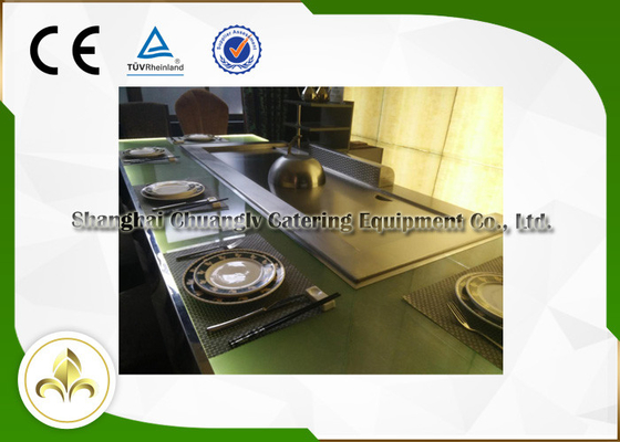 comprar Parrilla de cristal de la luz verde Teppanyaki Hibachi, parrilla superior plana del gas del marco de acero online manufacture