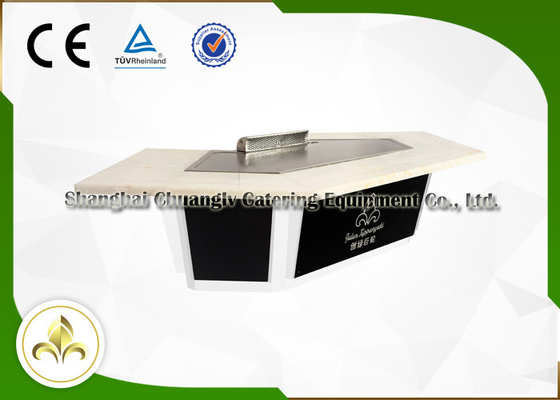 comprar El gas Teppanyaki de la montaña de la nieve platea la parrilla de cena japonesa construida en ventilador online manufacture