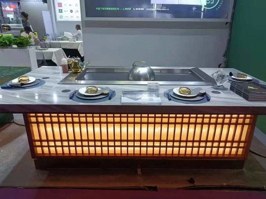 comprar Tabla comercial de la parrilla de Teppanyaki del acero de aleación con el purificador electrostático del humo online manufacture