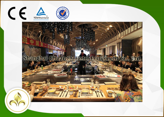 comprar Tabla al aire libre no estándar de Hibachi del rectángulo/del círculo con los asientos múltiples 8KW online manufacture