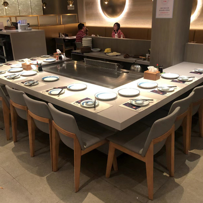 comprar Parrilla de encargo de la sobremesa de Teppanyaki, parrilla de la barbacoa de 9 Seat Teppanyaki para la verdura de los crustáceos de los pescados online manufacture