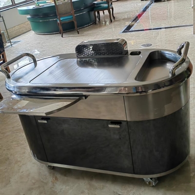 comprar Humo de acero inoxidable de Teppanyaki de la tabla móvil electromágnetica de la parrilla abajo del extractor online manufacture