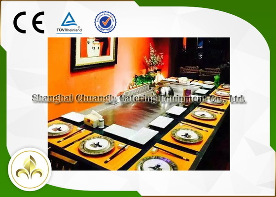 comprar Equipo 2400*850*800m m de la parrilla de Teppanyaki del rectángulo de los asientos del gas natural diez online manufacture