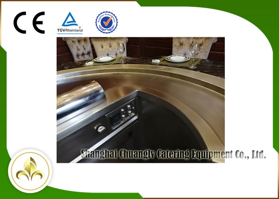 comprar Parte superior o abajo de la parrilla eléctrica de la sobremesa de Teppanyaki del agotamiento del humo con 10 asientos Fabricación en línea