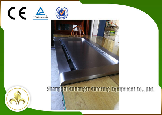 comprar Abajo de asientos eléctricos del cuadro 7 de la parrilla de Teppanyaki de aire de Front Air Supply del agotamiento del humo del rectángulo hundido de la entrada Fabricación en línea