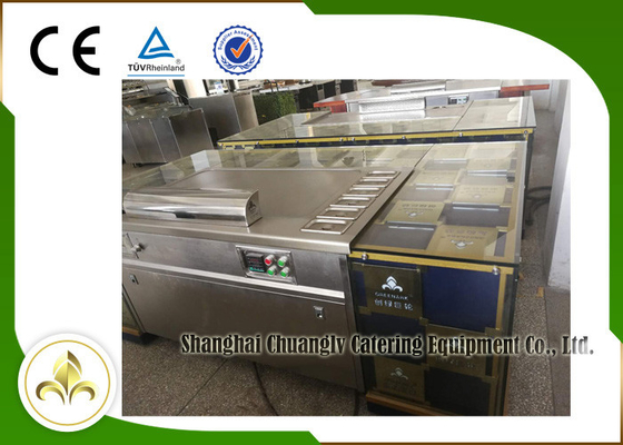 comprar Parte superior del rectángulo de 10 asientos o abajo de la tabla japonesa de la parrilla de Teppanyaki del agotamiento online manufacture