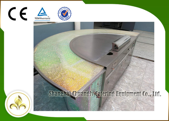 comprar El semicírculo de calefacción electromágnetico de acero inoxidable de 8 asientos forma la tabla de Teppanyaki online manufacture