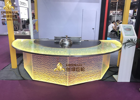 comprar De la inducción parrilla comercial de la tabla de Teppanyaki del círculo semi - con el sistema de la purificación online manufacture