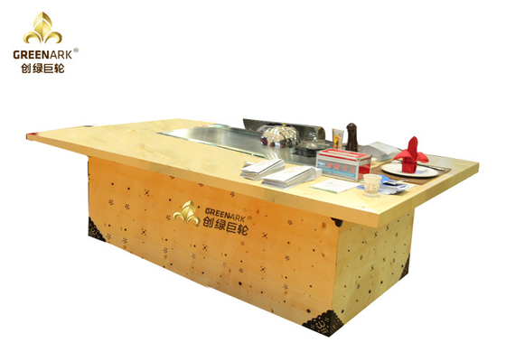 comprar Longitud del cuadro 2400m m de la parrilla de Teppanyaki del rectángulo de la calefacción de inducción del color oro online manufacture