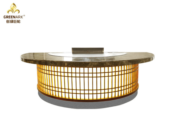 comprar Grill de acero inoxidable Grill Teppanyaki Mesa Panel de control inteligente, equipo de cocina comercial semicírculo Fabricación en línea
