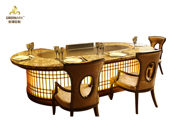 comprar Tabla comercial hecha por encargo de la parrilla del teppanyaki con el agotamiento hundido online manufacture