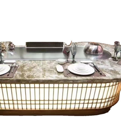 comprar Commercial Teppanyaki Grill with German 304 Stainless Steel and 20 mm Heating Plate in 2200*850*800 mm Size Fabricación en línea