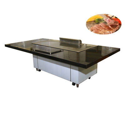 comprar Mesa de parrilla de acero inoxidable 304 Teppanyaki con área de calefacción de 500 * 380mm y color personalizado para restaurantes comerciales Fabricación en línea