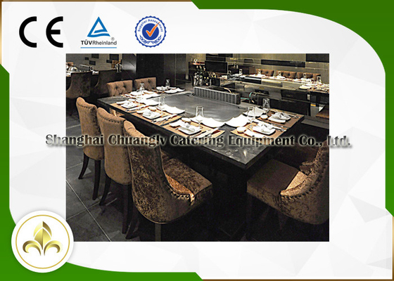 7 certificación del CE ISO9001 de la configuración básica de la tabla de la parrilla de Teppanyaki de la inducción eléctrica de Seat
