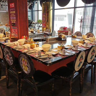 7 - 10 asientos Rectángulo Teppanyaki Mesa de parrillado larga vida útil
