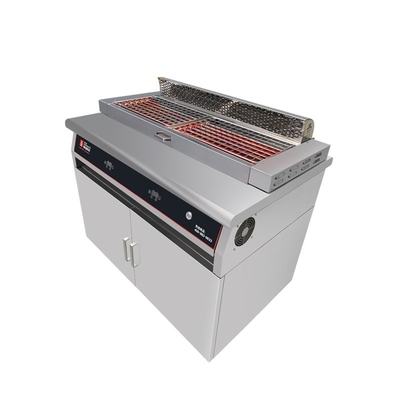 Grill eléctrico de barbacoa comercial de acero inoxidable con sistema de escape de corriente descendente