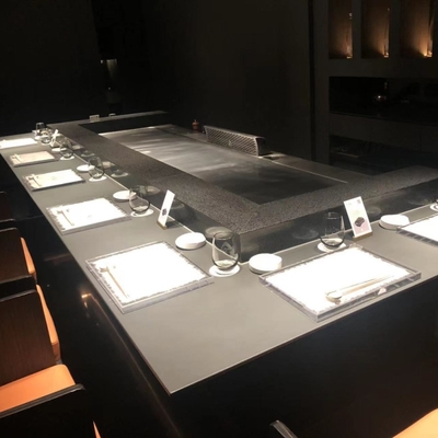 Restaurante de acero inoxidable Hibachi mesa de parrilla con diseño personalizado
