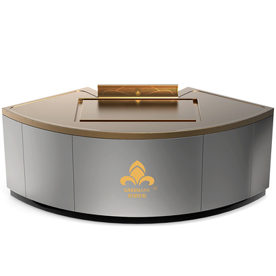 Tabla Teppanyaki de cobre en forma de abanico La mesa se puede personalizar en tamaño y método de escape de humo (según las necesidades)hibachi parrilla