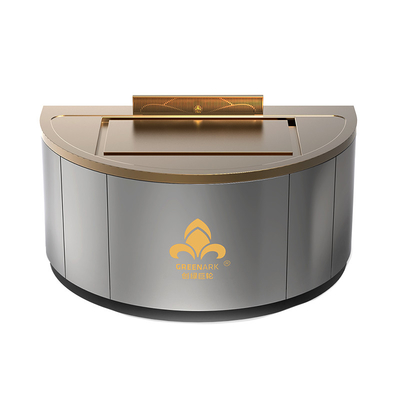 Mesa de Tepanyaki de cobre semicírculo tamaño personalizado y método de escape de humo Hibachi Grill
