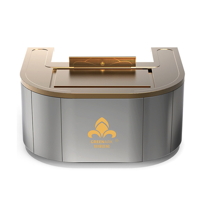 Mesa de cobre Teppanyaki Arcada Mesa se puede personalizar en tamaño y método de escape de humo (según las necesidades) parrillahibachi