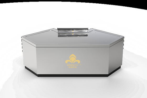 Mesa de parrilla de hotel/restaurante Teppanyaki con escape de humo personalizable y sistema de suministro de aire frontal