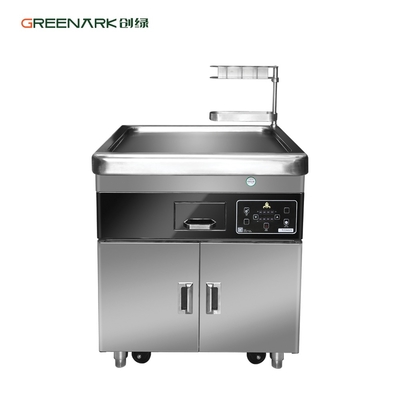 Tabla móvil multifuncional de la parrilla de Teppanyaki de la cocina comercial con el horno doble