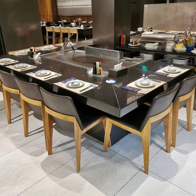 Mesa de parrilla Teppanyaki de acero inoxidable 2400x850x800mm 8kW