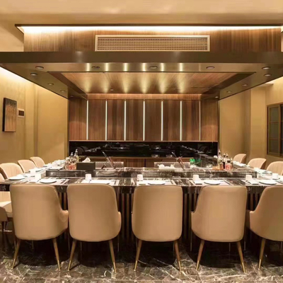 Mesa de parrilla de Teppanyaki de acero inoxidable 1200x850x800mm 8kW 380V