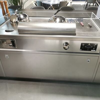 Mesa Teppanyaki con plancha Hibachi japonesa comercial para 8 personas para restaurante