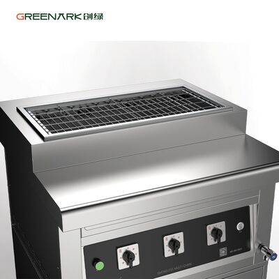 Grill eléctrico comercial de barbacoa con calefacción de 800 °C, reducción de humo y construcción de acero inoxidable