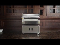 Grill comercial de barbacoa de 800°C. Diseño de doble zona de quemado y ahorro de espacio.